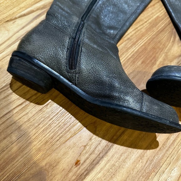 Anthropologie Miss Albright Women’s Pebbled Primped Leather Ruffle Tall Boots - Picture 8 of 13